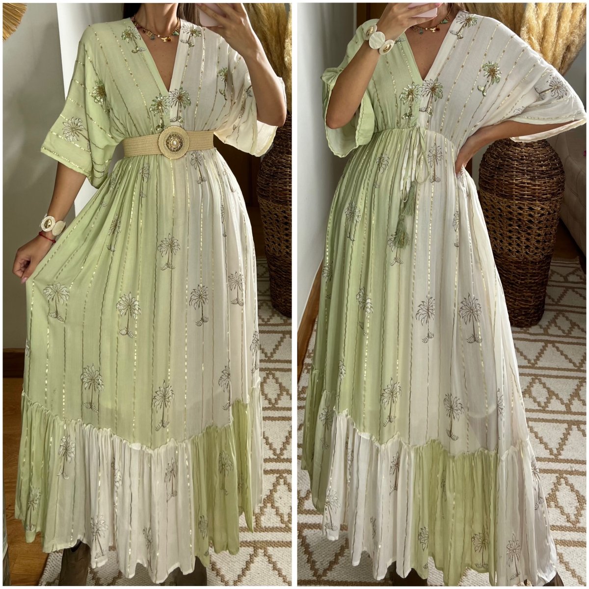 Palm Boho Maxi Dress - Bohèmea Butik