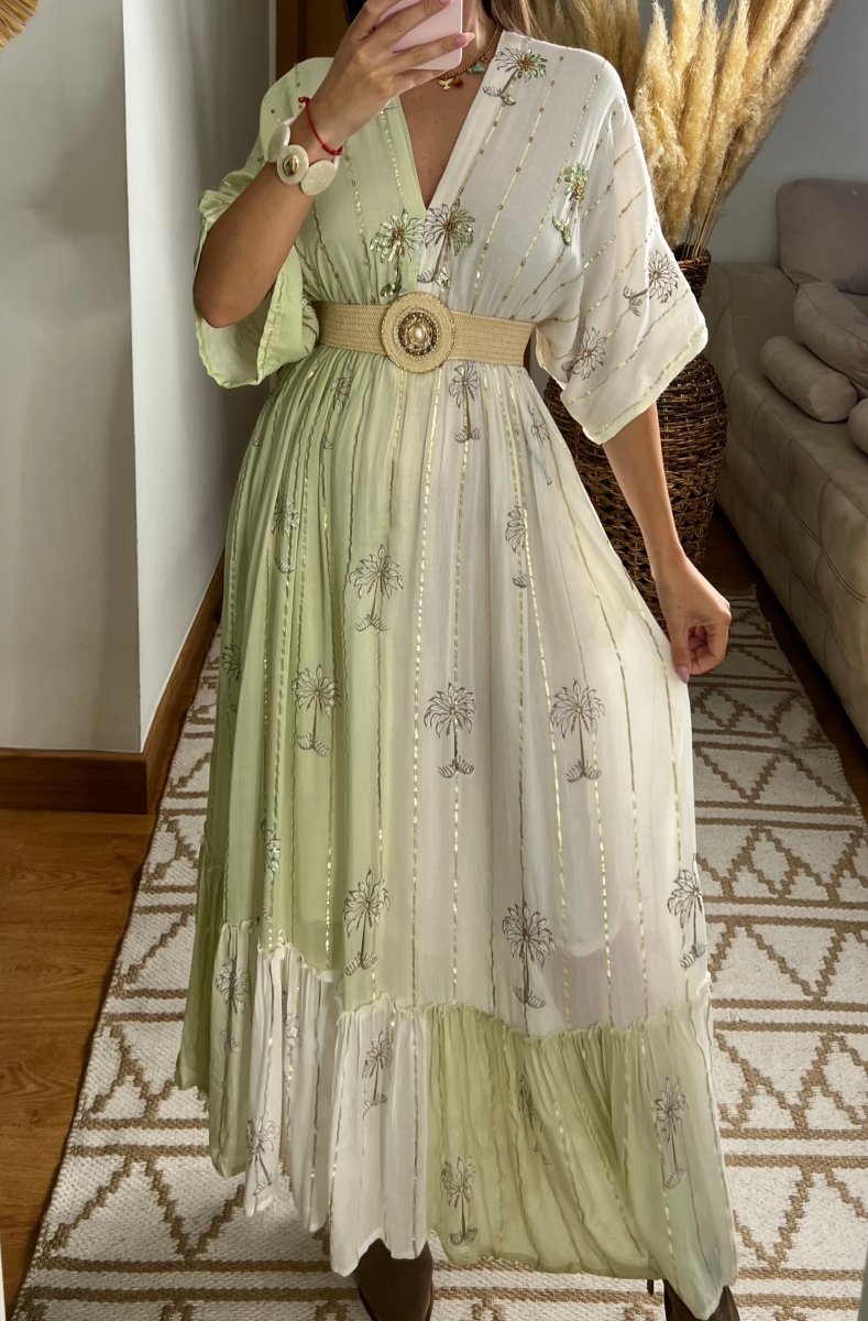 Palm Boho Maxi Dress - Bohèmea Butik