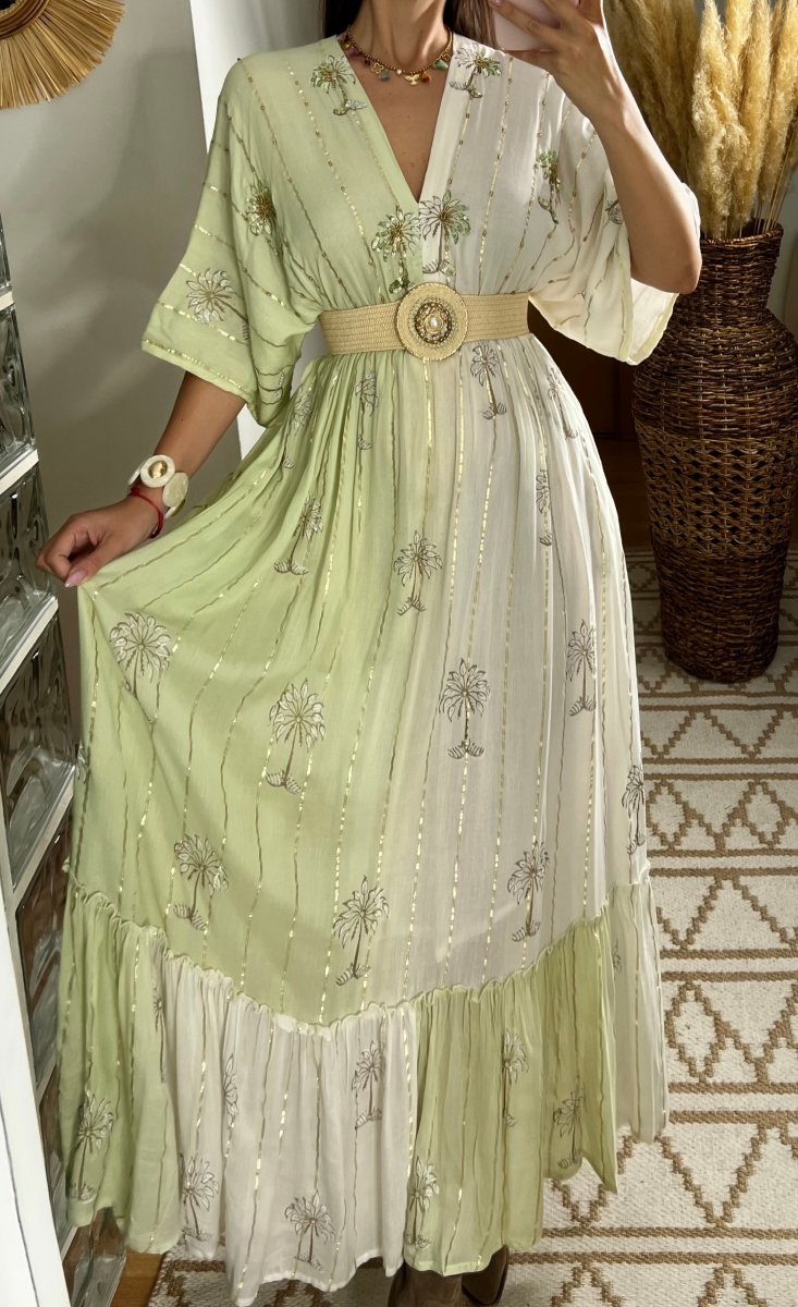 Palm Boho Maxi Dress - Bohèmea Butik