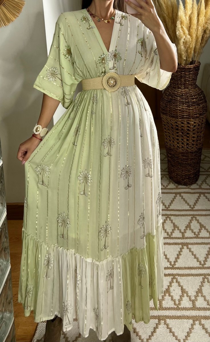 Palm Boho Maxi Dress - Bohèmea Butik