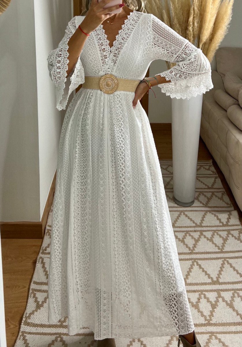 Sage Lace Dress - Bohèmea Butik