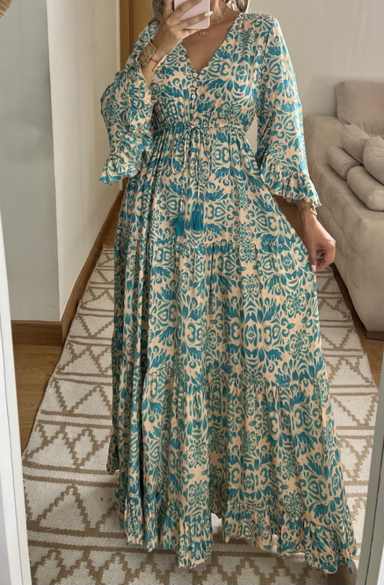 Floral Silk Dress - Bohèmea Butik