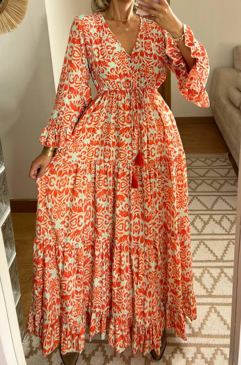 Floral Silk Dress - Bohèmea Butik