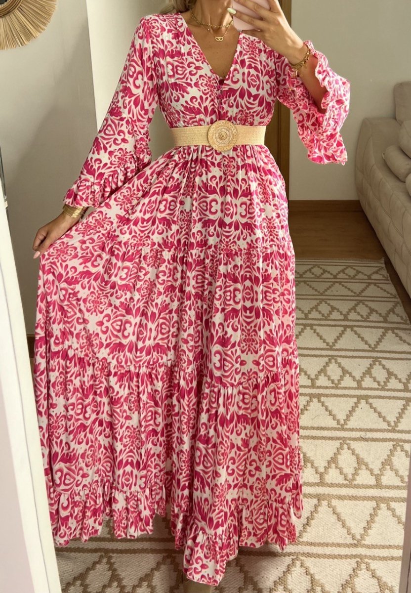 Floral Silk Dress - Bohèmea Butik