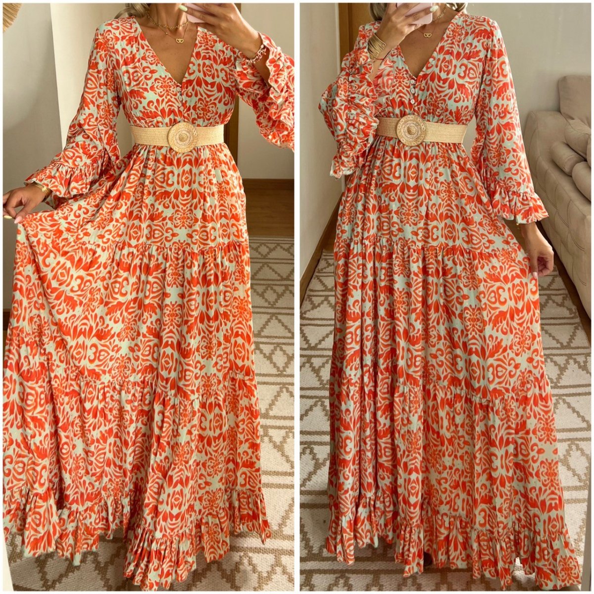 Floral Silk Dress - Bohèmea Butik