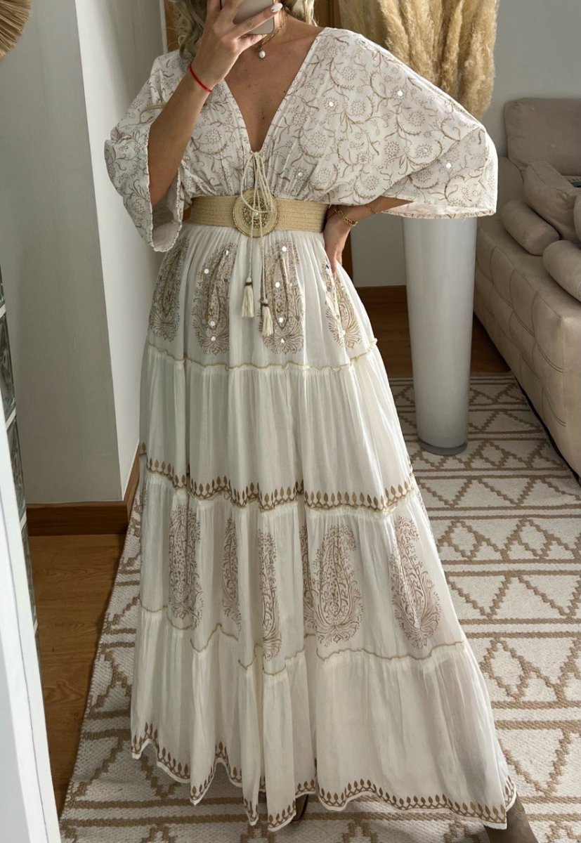 Boho Kimono Bloom Maxi - Bohèmea Butik