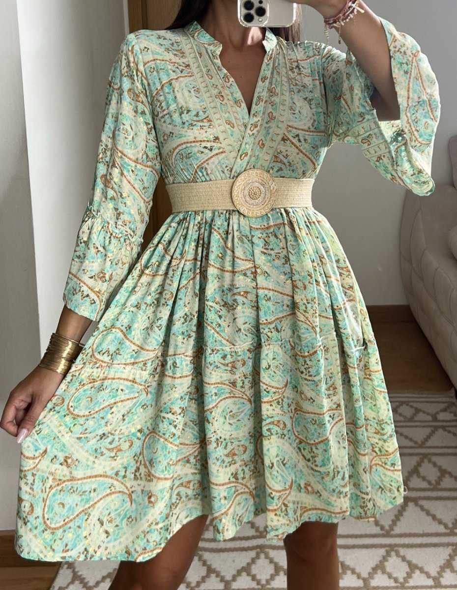 Boho Silk Mini Dress - Bohèmea Butik