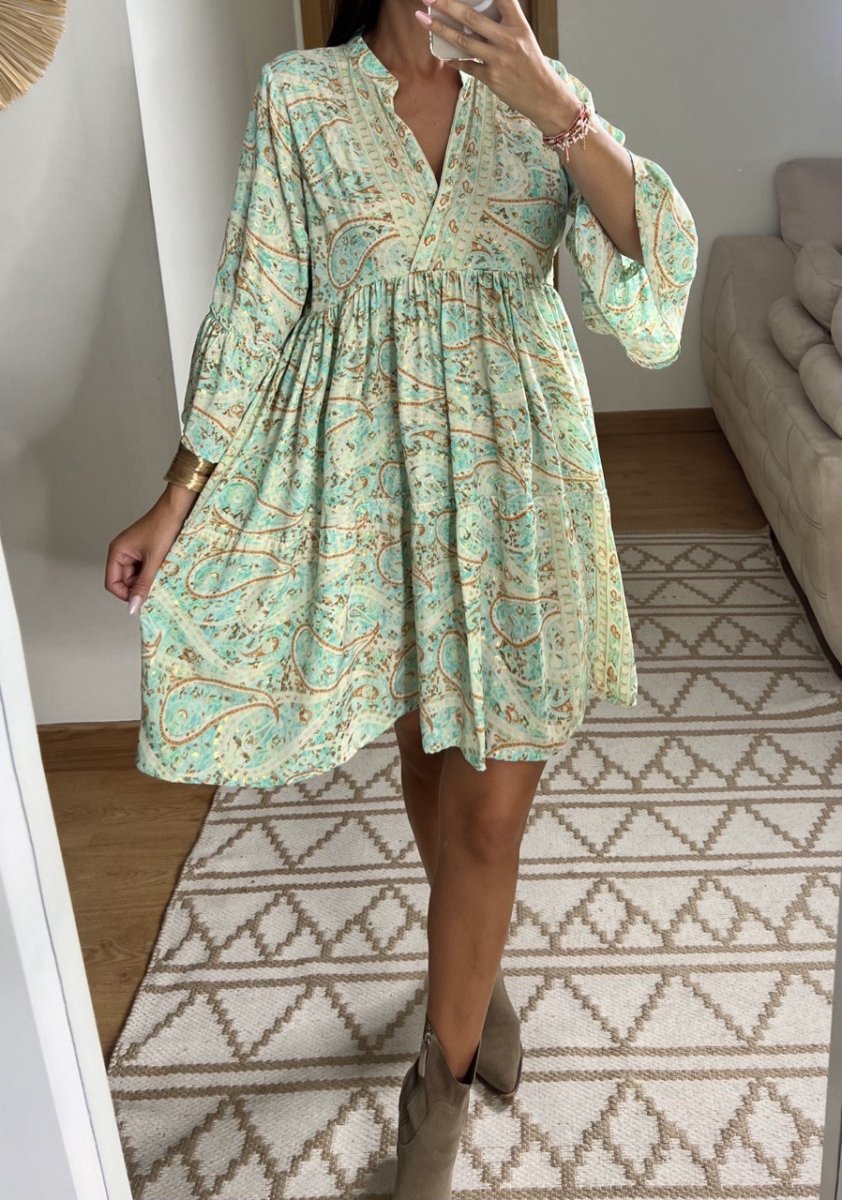 Boho Silk Mini Dress - Bohèmea Butik