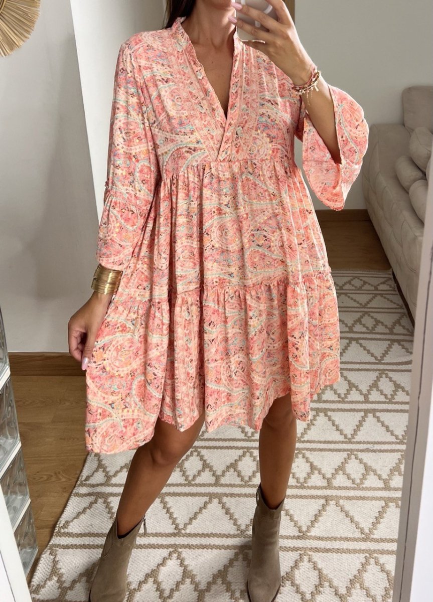 Boho Silk Mini Dress - Bohèmea Butik