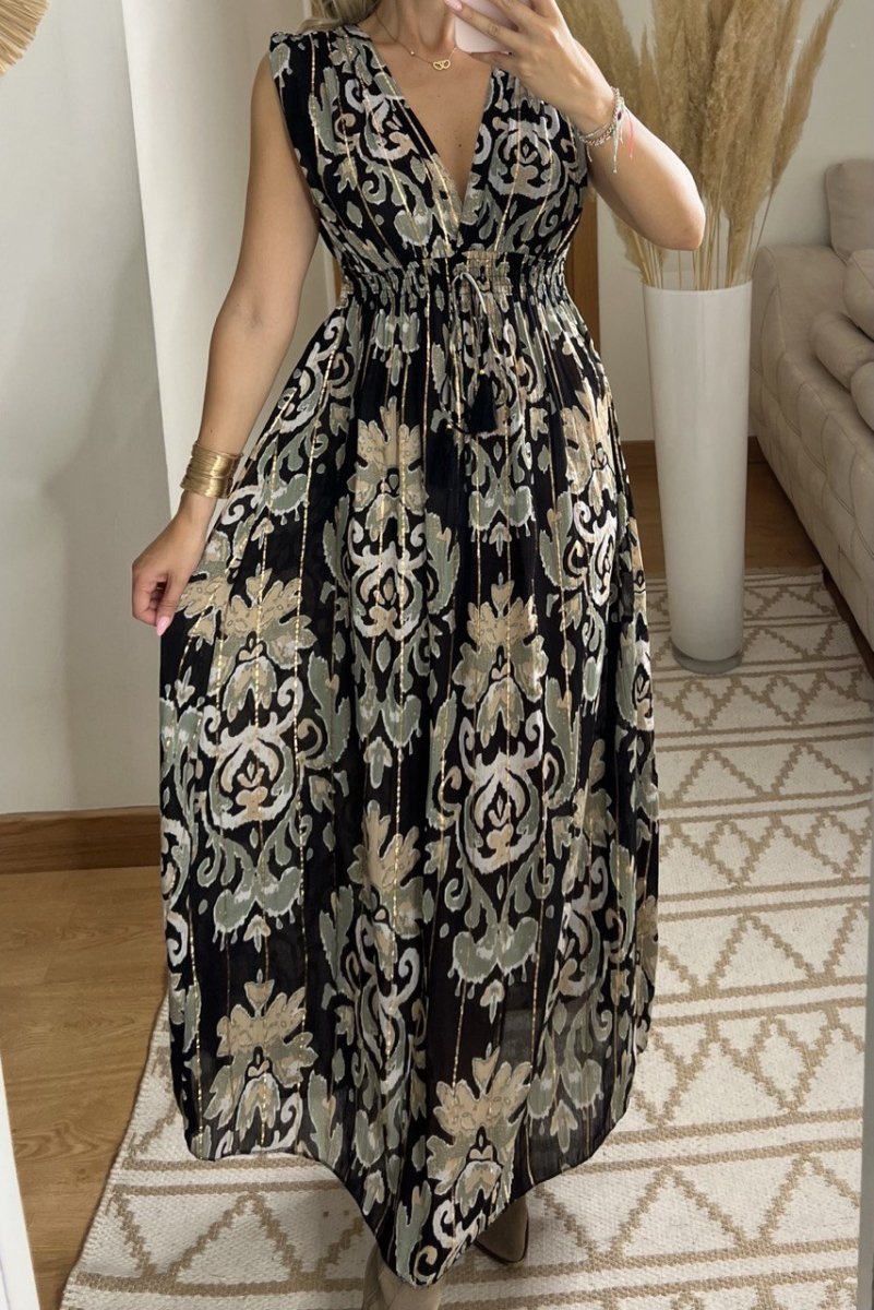 Boho Silk and Viscose Dress – Natural Elegance Style - Bohèmea Butik