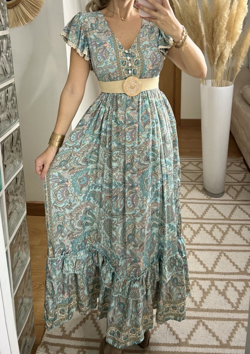 Flower Silk Dress - Bohèmea Butik