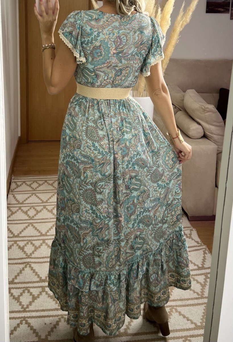 Flower Silk Dress - Bohèmea Butik