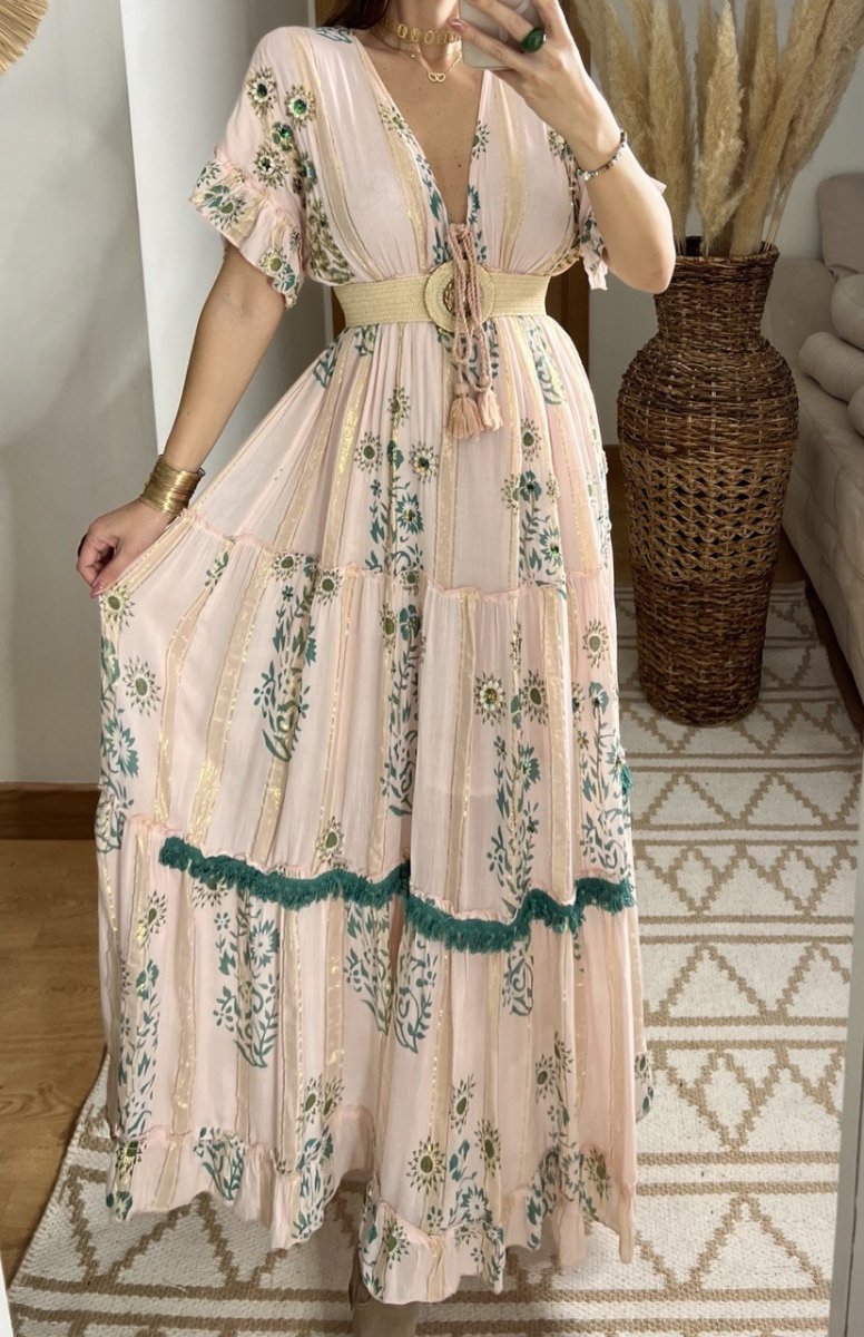 Hand - Embroidered Bohemian Dress - Bohèmea Butik