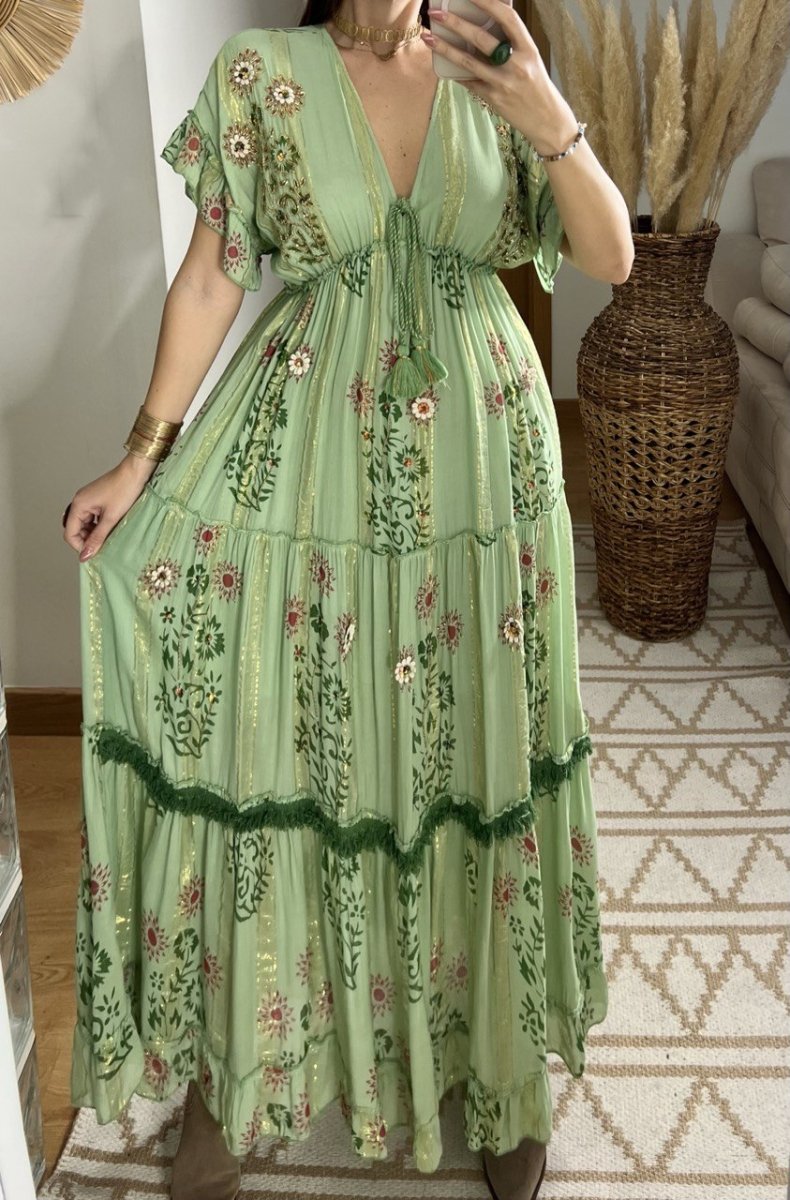 Hand - Embroidered Bohemian Dress - Bohèmea Butik