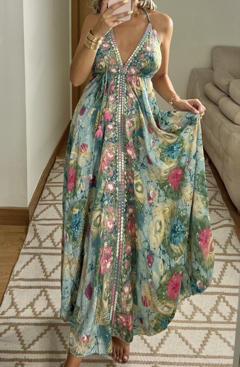 Real Silk Maxi Dress - Bohèmea Butik