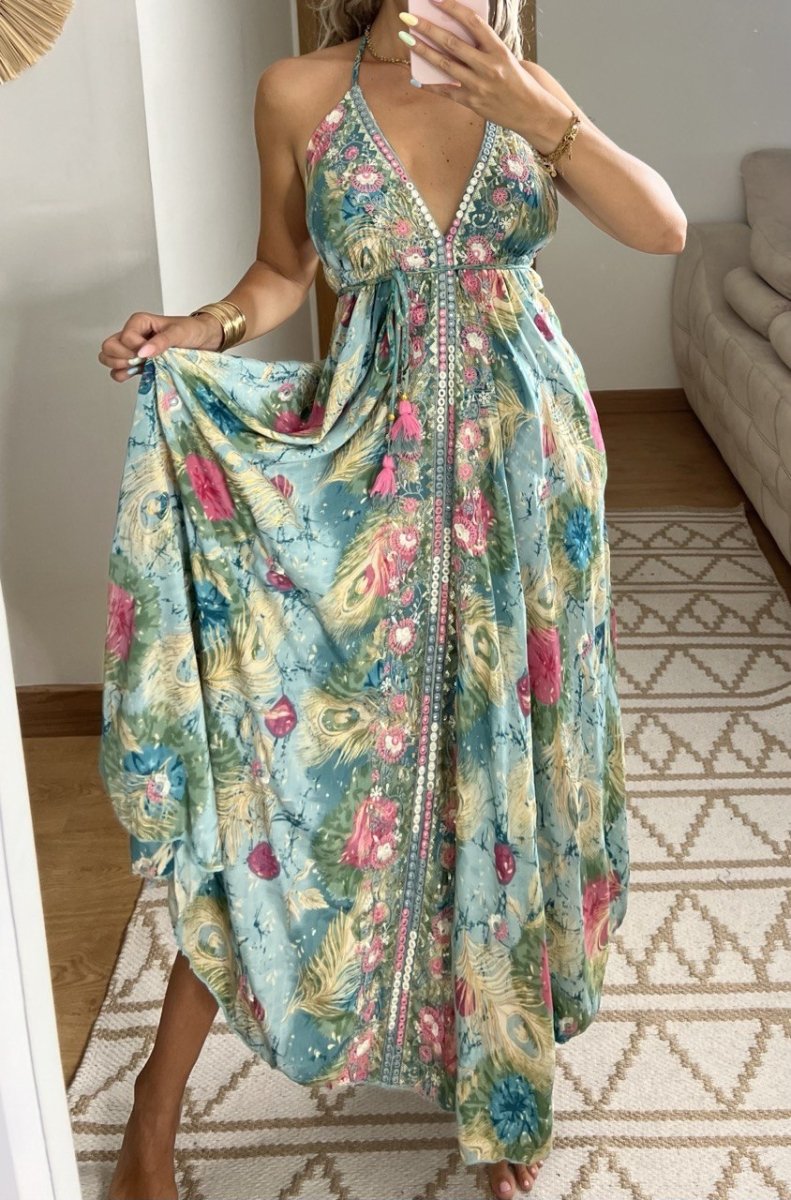 Real Silk Maxi Dress - Bohèmea Butik