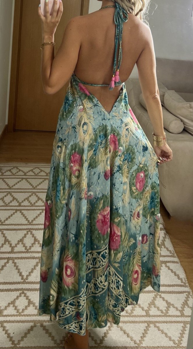 Real Silk Maxi Dress - Bohèmea Butik