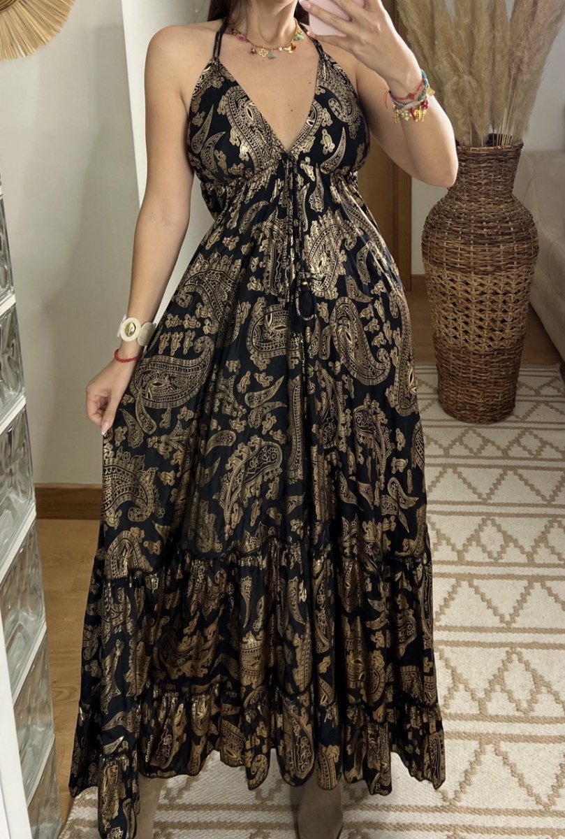 Oasis Silk Maxi Dress - Bohèmea Butik