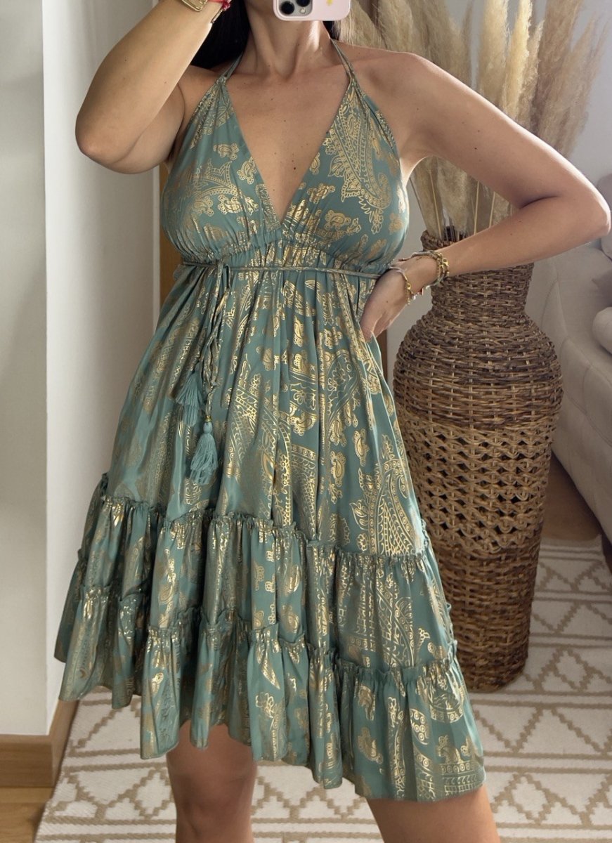 Oasis Silk Mini Dress - Bohèmea Butik