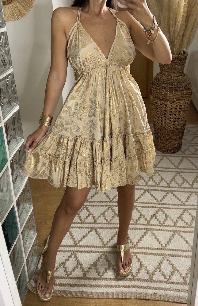 Oasis Silk Mini Dress - Bohèmea Butik