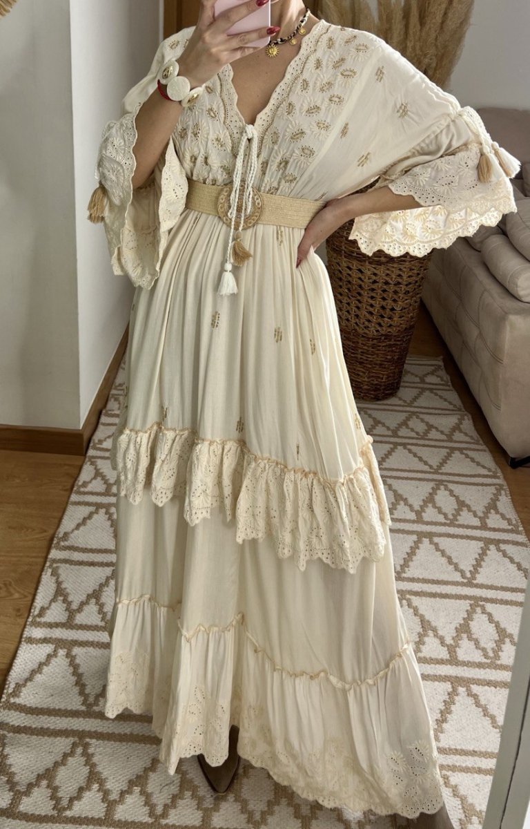 Mansi White Boho Dress - Bohèmea Butik