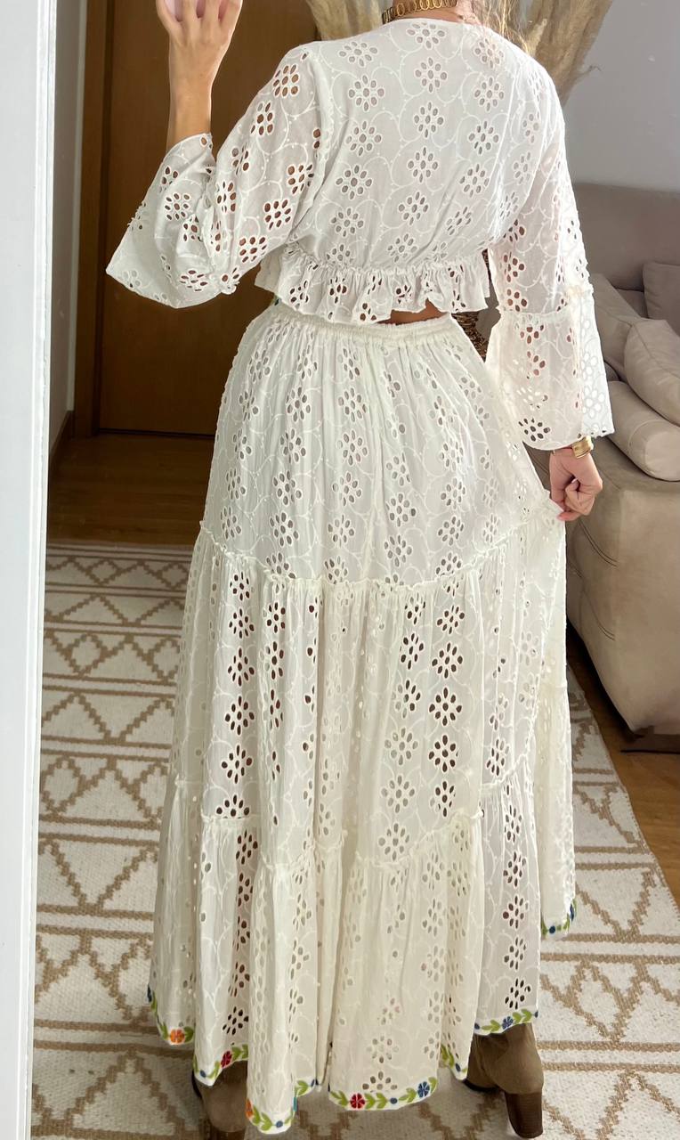 Bohemian Elegance Embroidered Lace Set - Bohèmea Butik