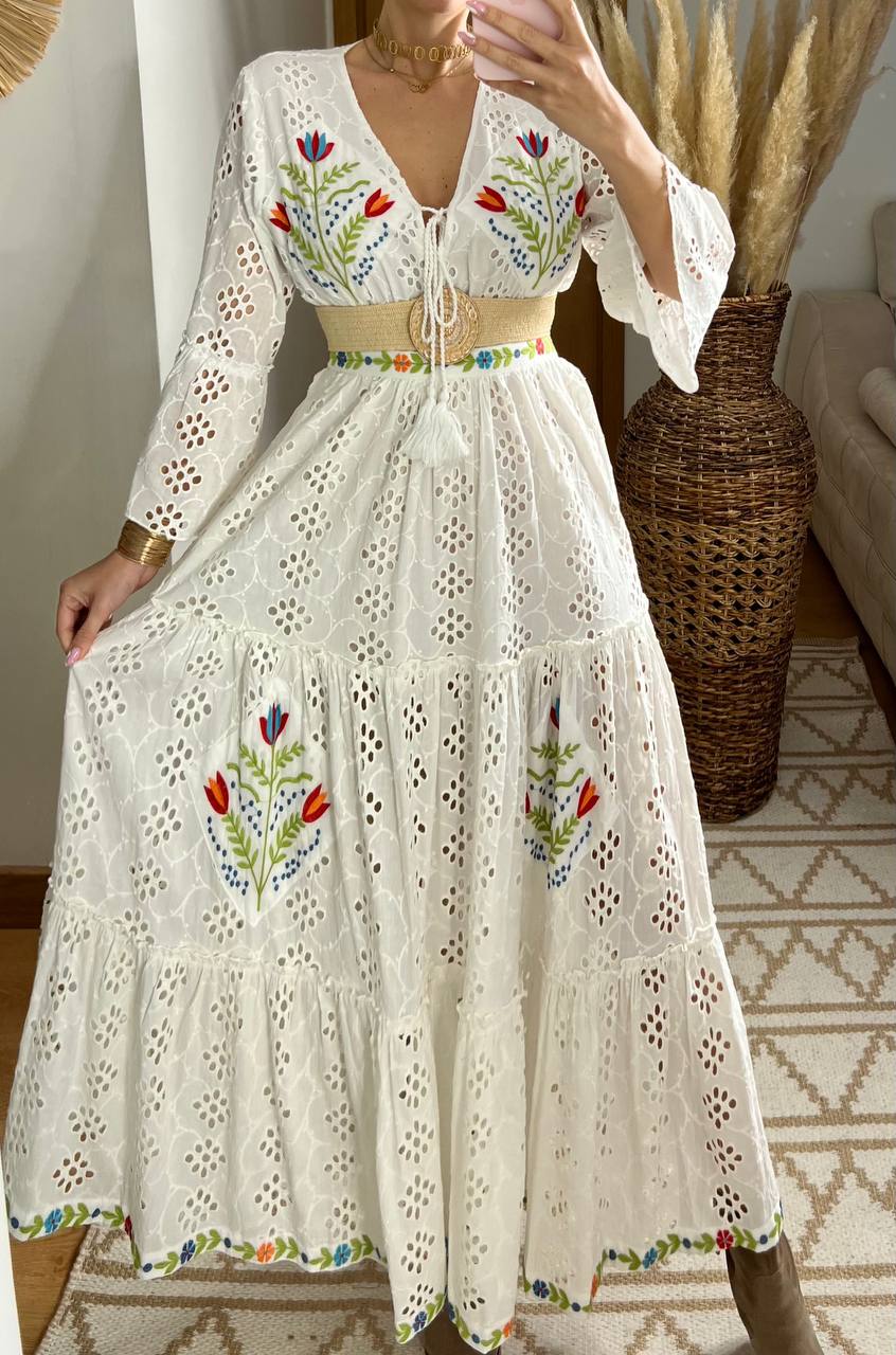 Bohemian Elegance Embroidered Lace Set - Bohèmea Butik