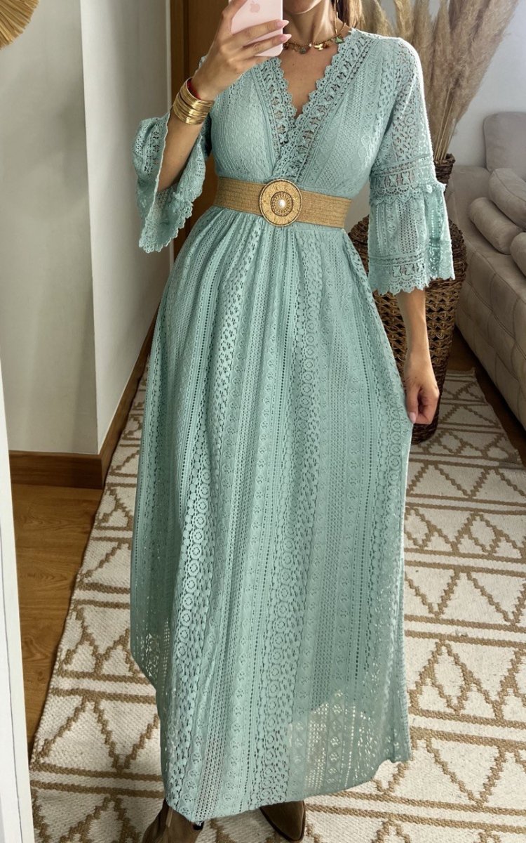 Lace Maxi Bohemian Dress - Bohèmea Butik