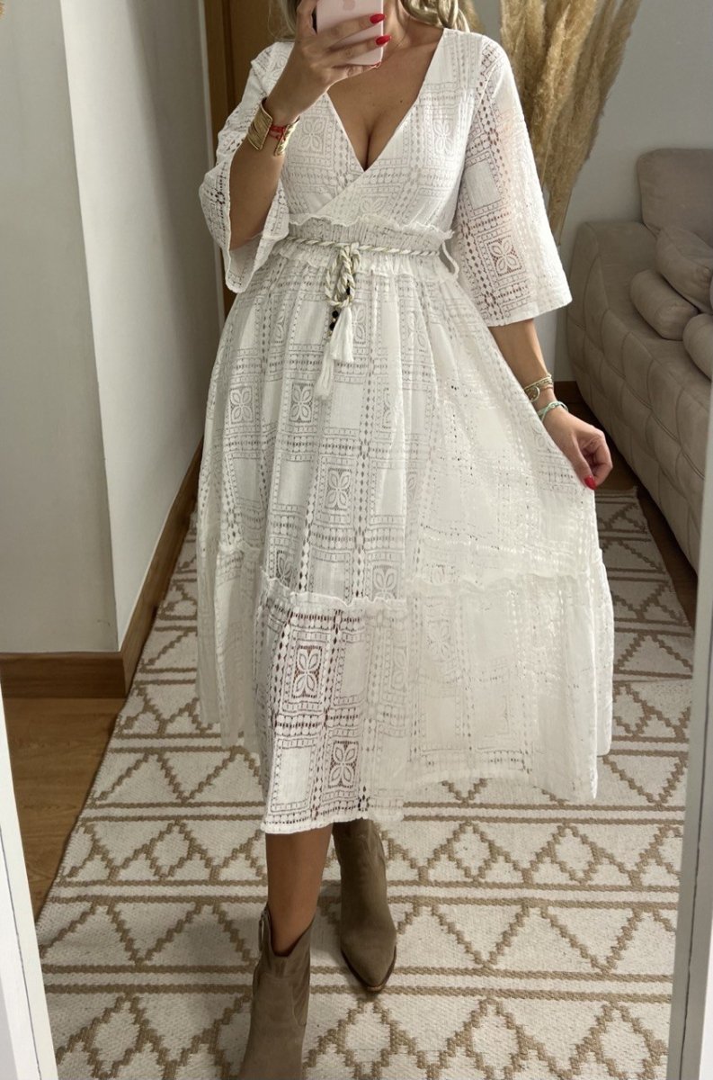 Boho Lace Midi Dress - Bohèmea Butik