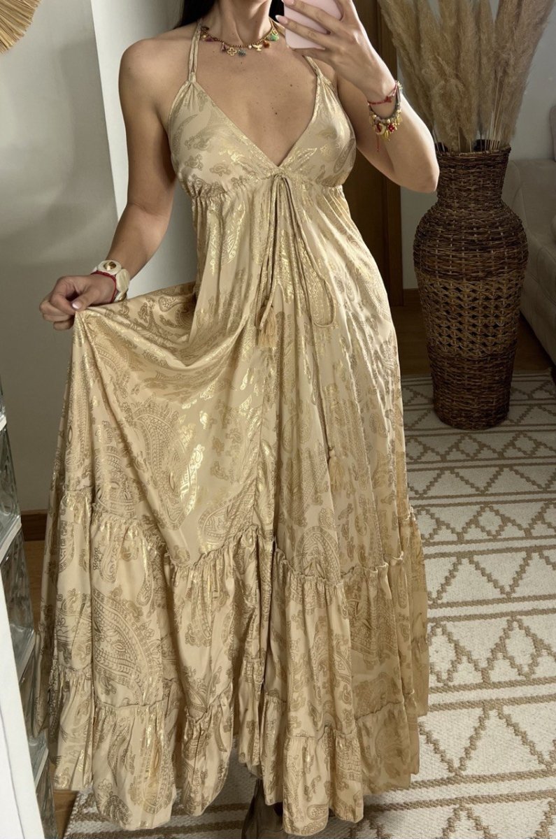 Oasis Silk Maxi Dress - Bohèmea Butik