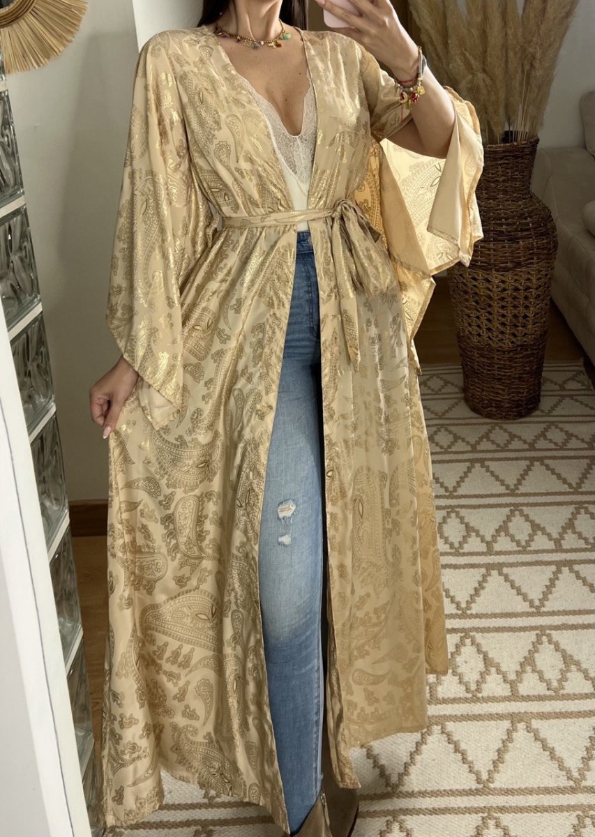 Natural Kaftan Maxi Dress - Bohèmea Butik
