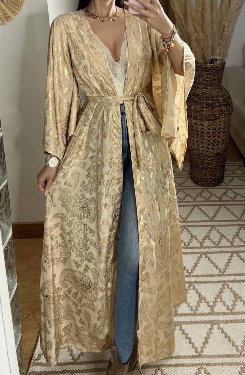 Natural Kaftan Maxi Dress - Bohèmea Butik
