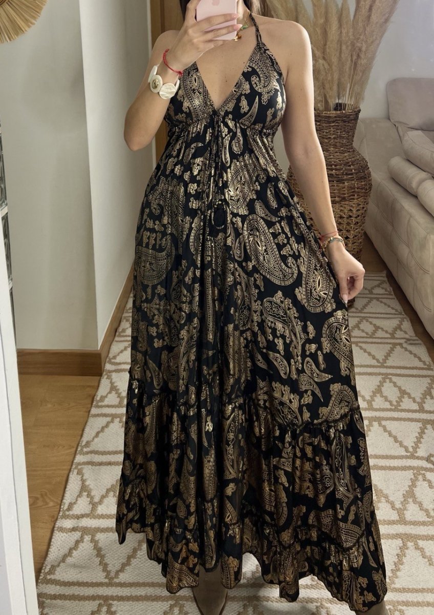 Oasis Silk Maxi Dress - Bohèmea Butik