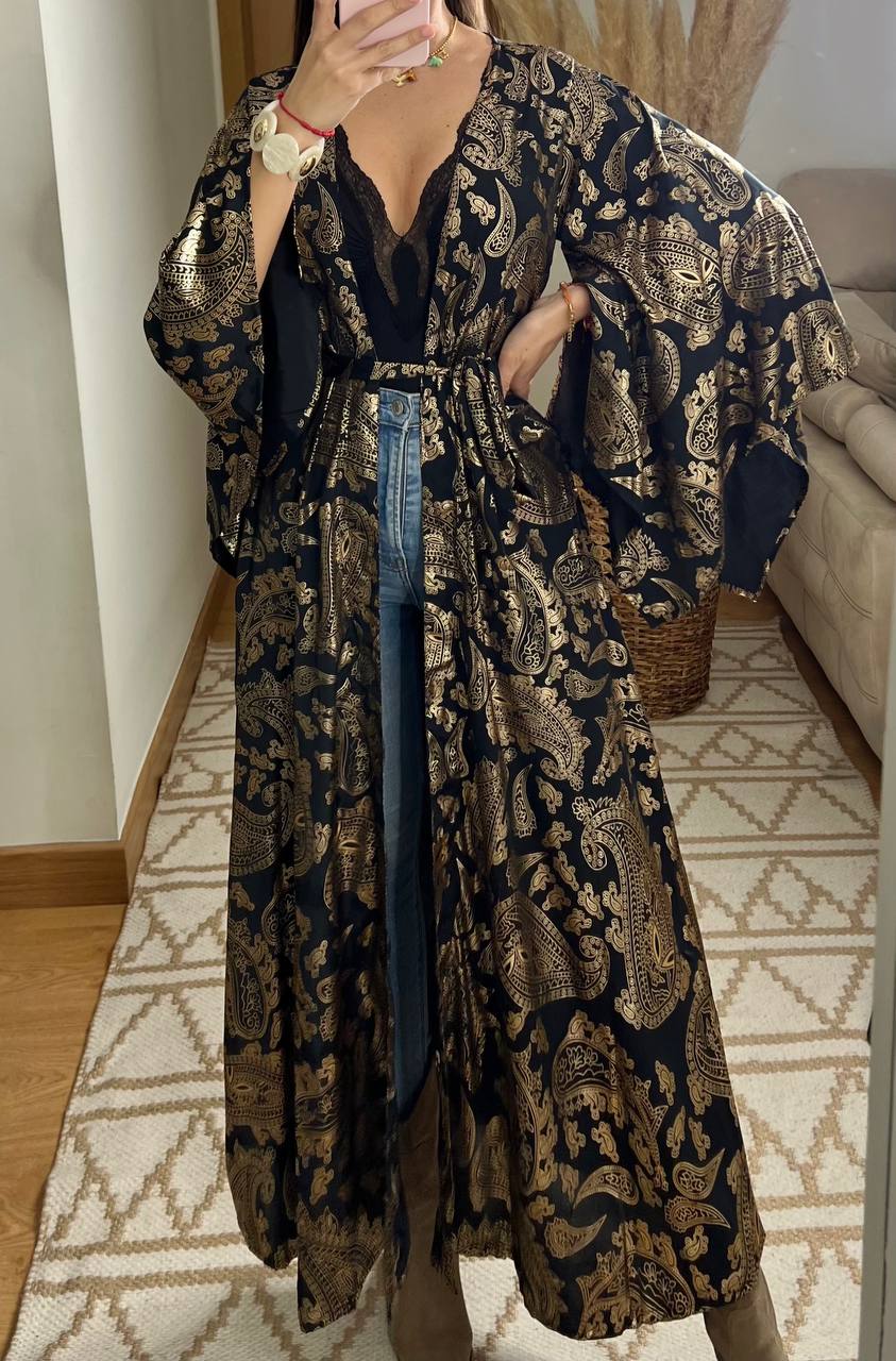 Natural Kaftan Maxi Dress - Bohèmea Butik