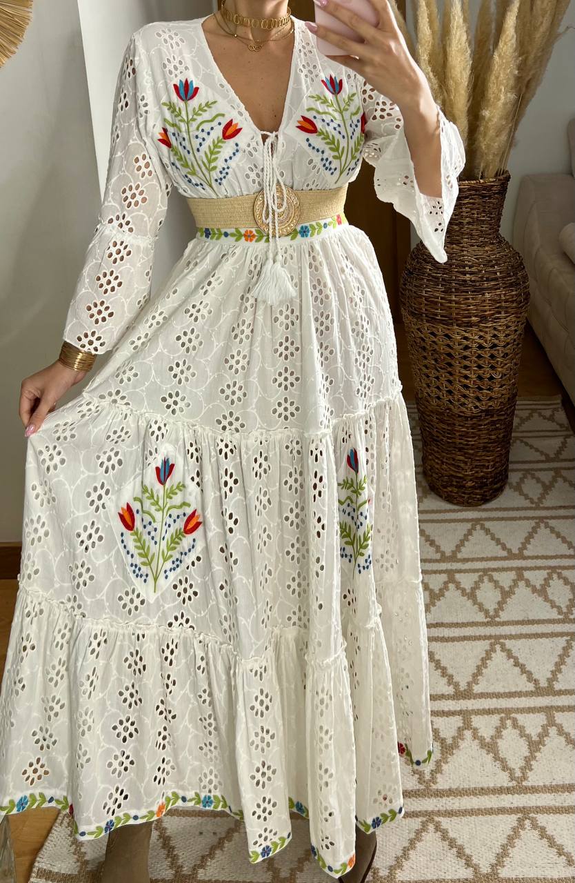 Bohemian Elegance Embroidered Lace Set - Bohèmea Butik