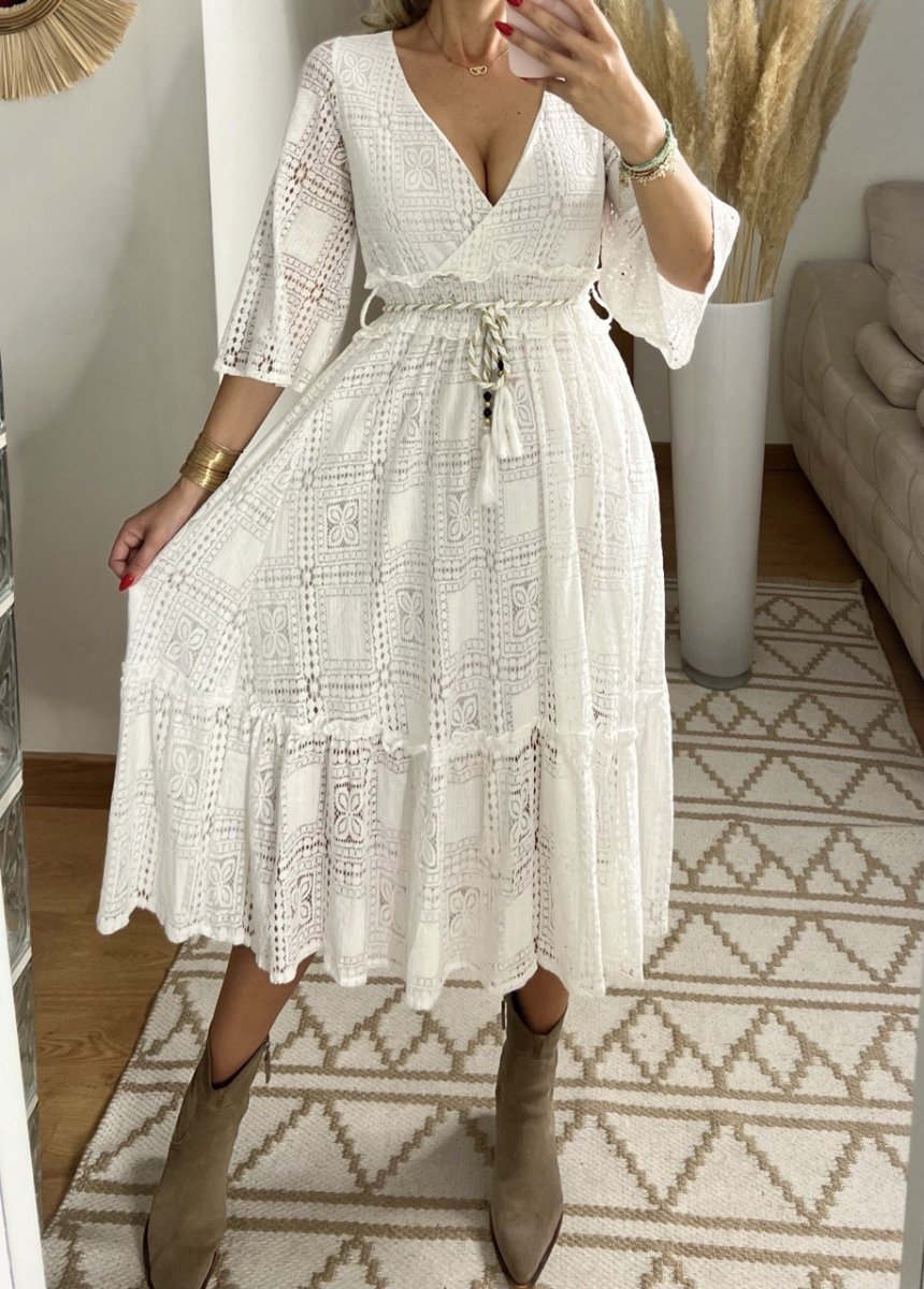 Boho Lace Midi Dress - Bohèmea Butik