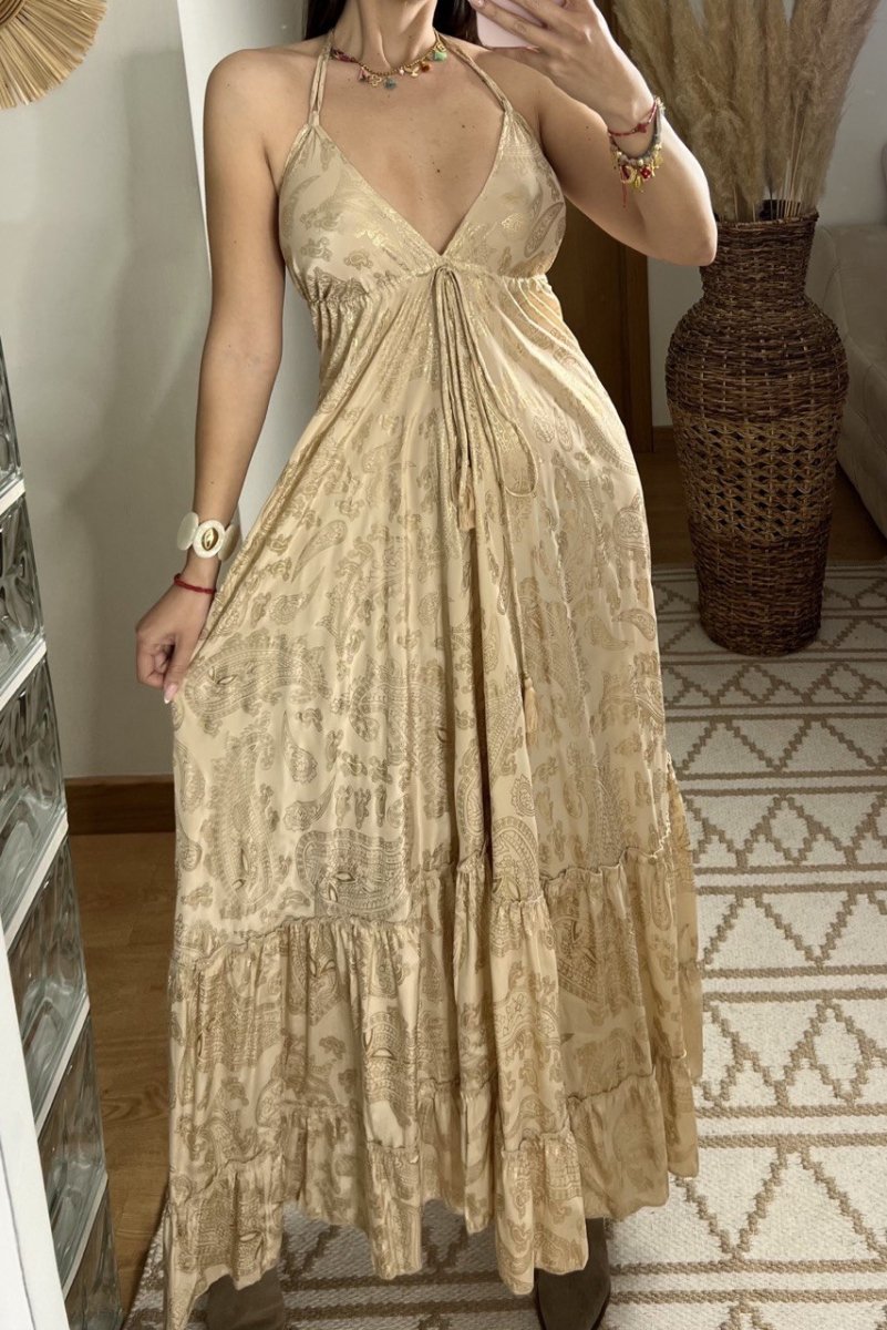 Oasis Silk Maxi Dress - Bohèmea Butik