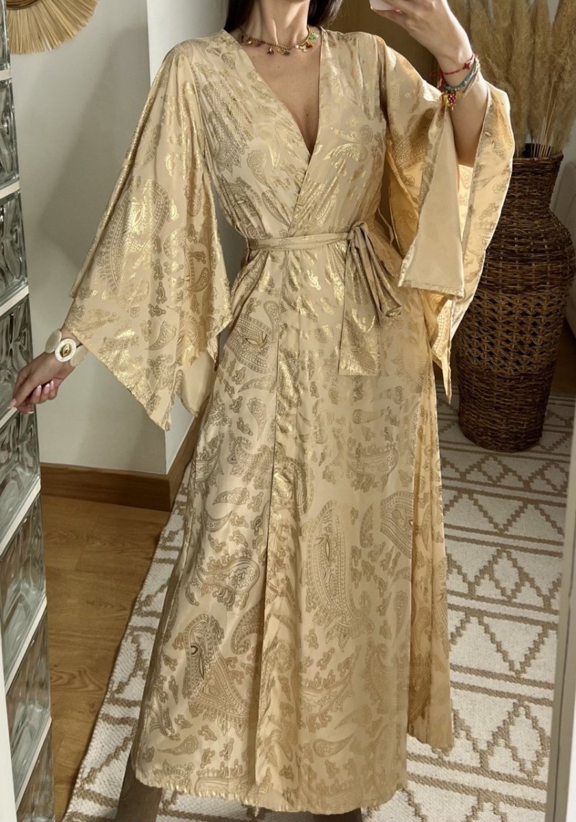 Natural Kaftan Maxi Dress - Bohèmea Butik