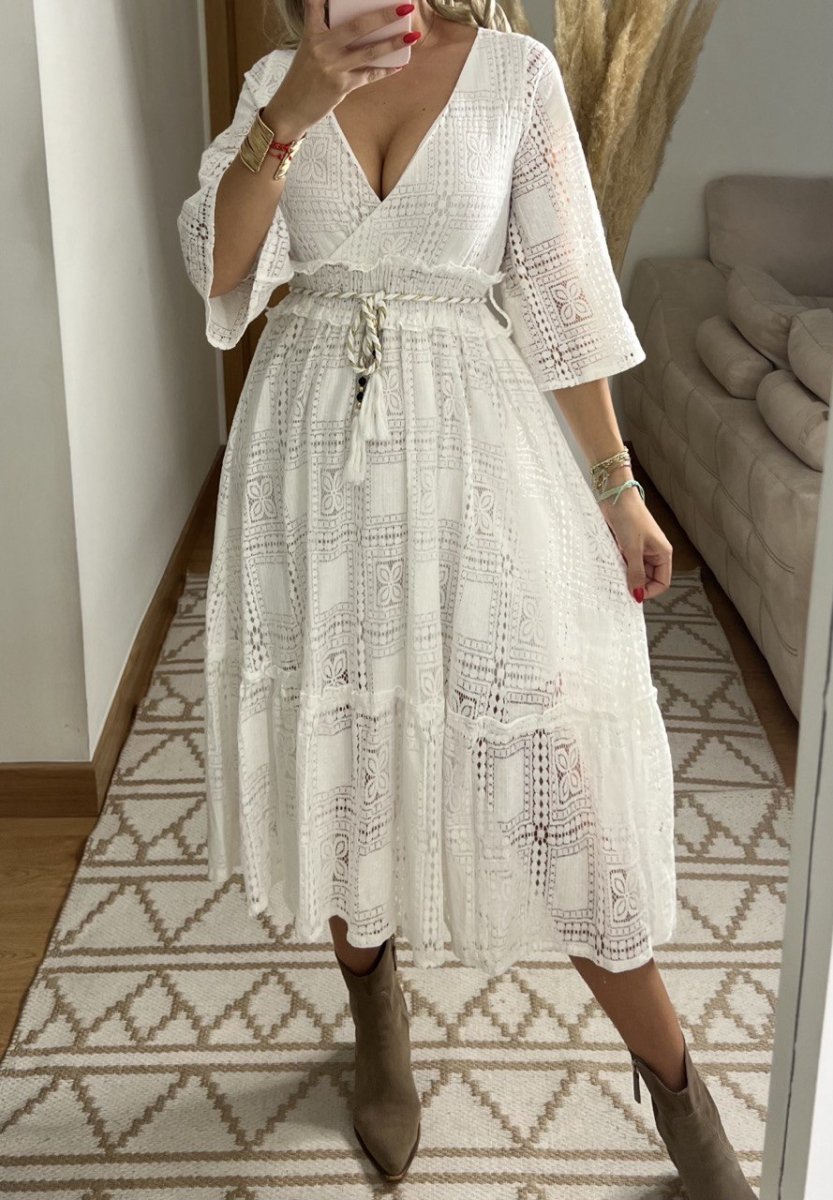 Boho Lace Midi Dress - Bohèmea Butik