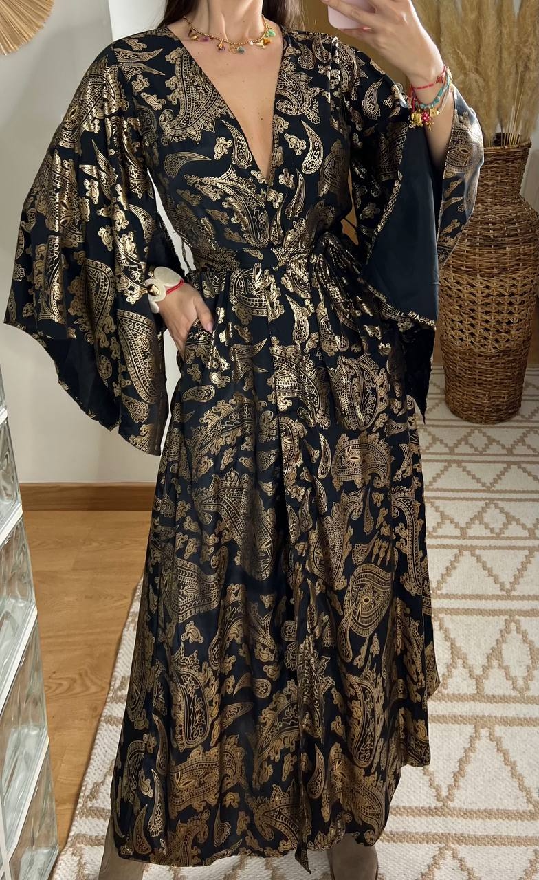 Natural Kaftan Maxi Dress - Bohèmea Butik