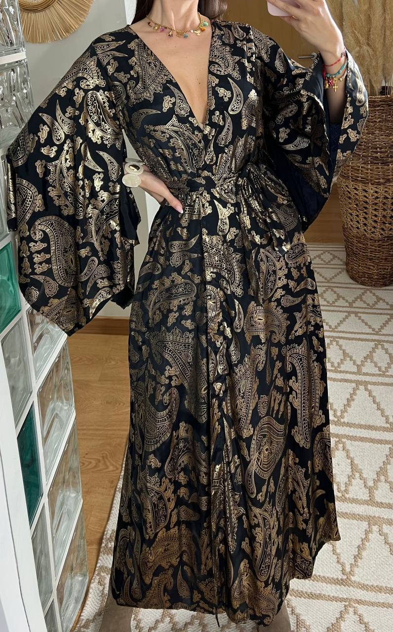 Natural Kaftan Maxi Dress - Bohèmea Butik