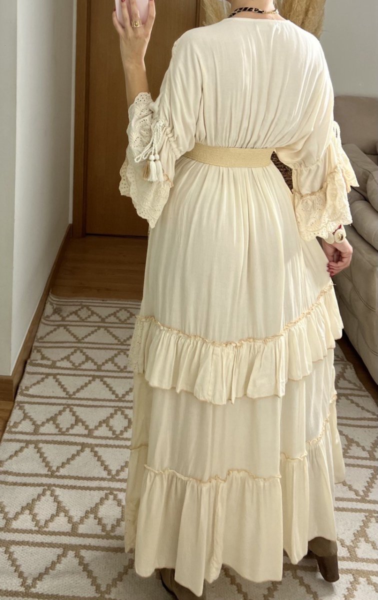 Mansi White Boho Dress - Bohèmea Butik