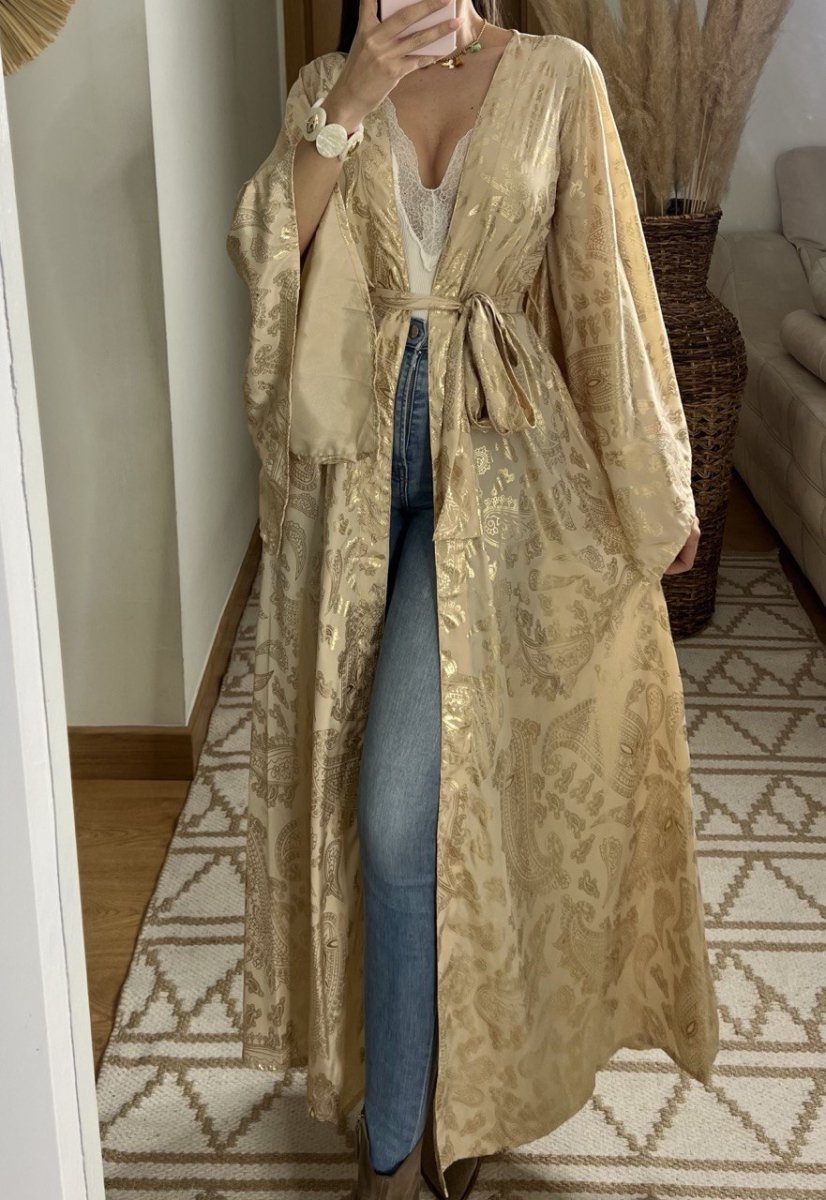 Natural Kaftan Maxi Dress - Bohèmea Butik