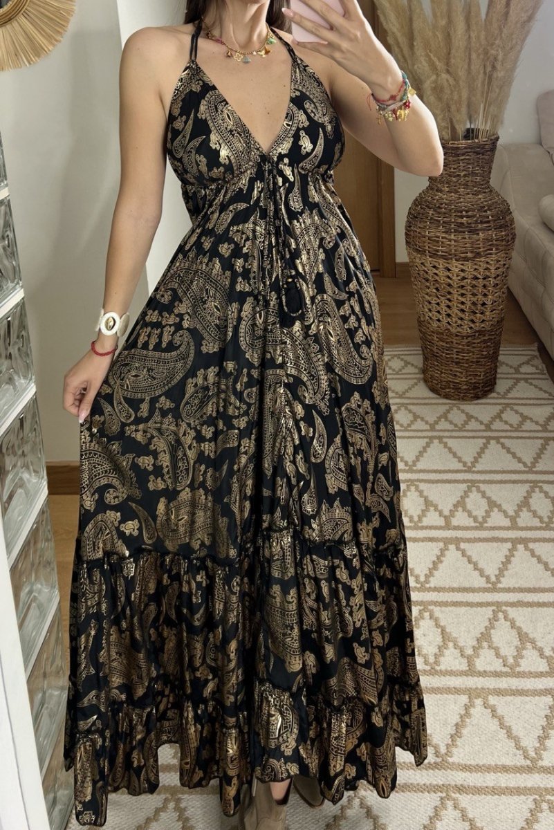 Oasis Silk Maxi Dress - Bohèmea Butik