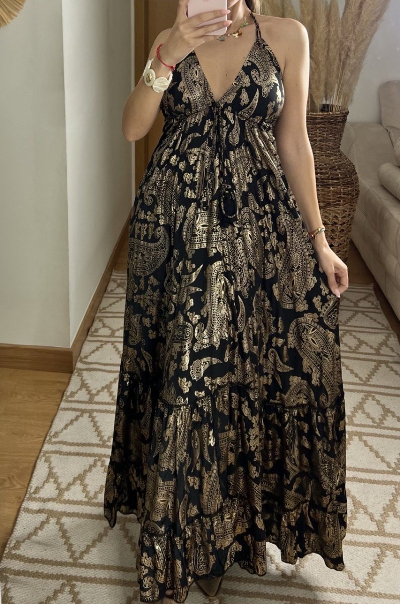 Oasis Silk Maxi Dress - Bohèmea Butik
