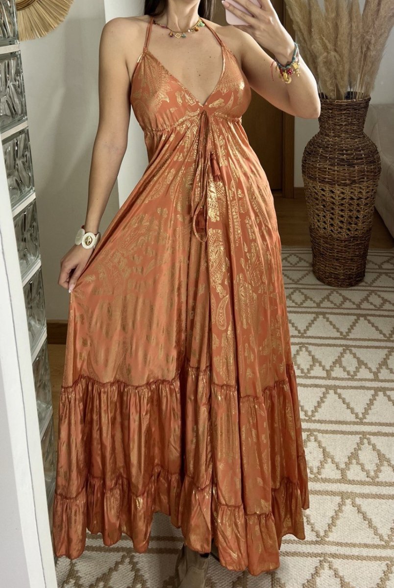 Oasis Silk Maxi Dress - Bohèmea Butik
