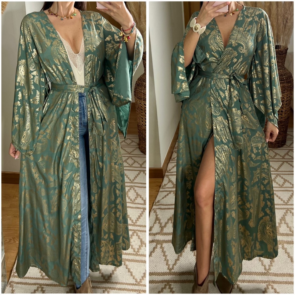 Natural Kaftan Maxi Dress - Bohèmea Butik