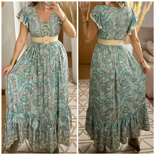 Flower Silk Dress - Bohèmea Butik