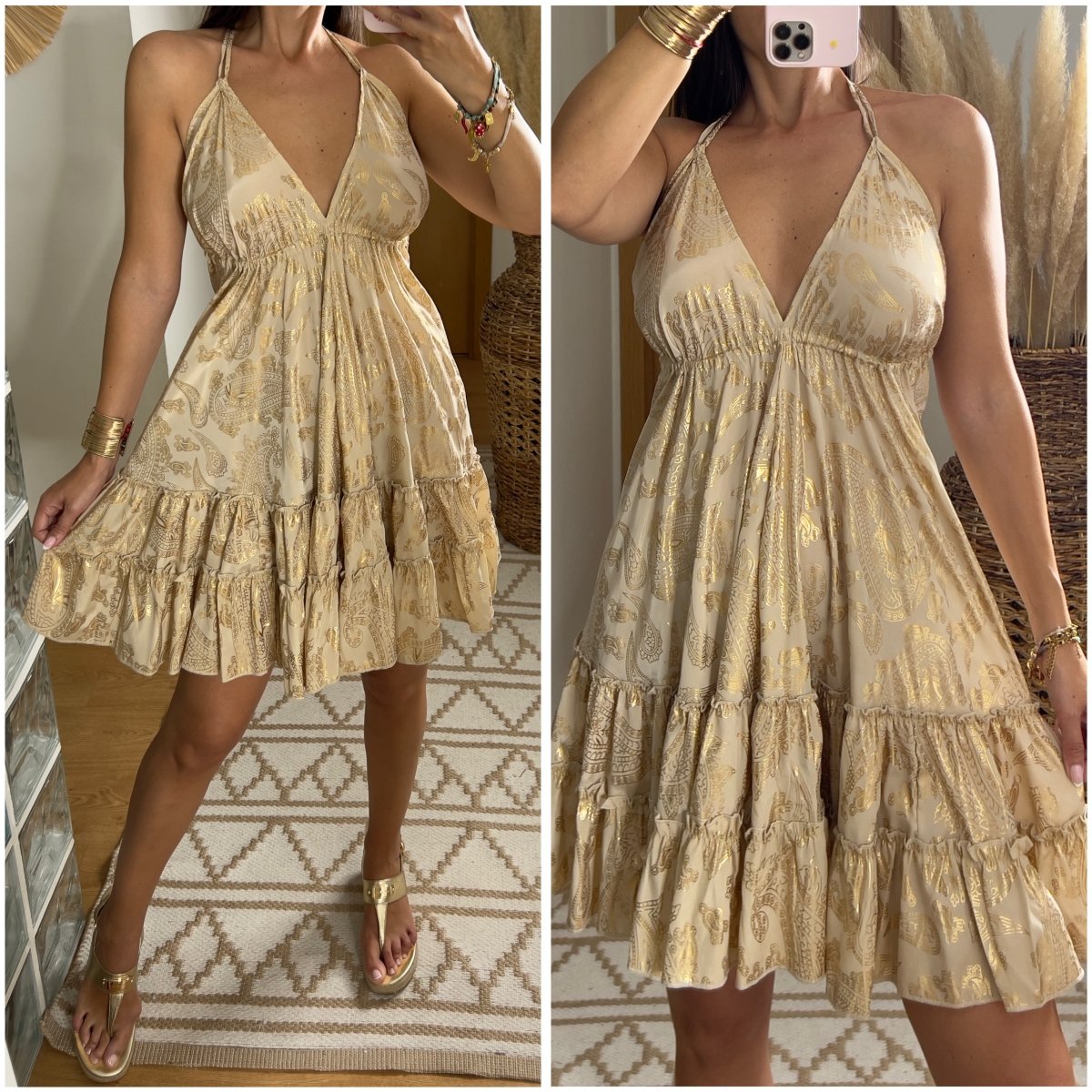 Oasis Silk Mini Dress - Bohèmea Butik