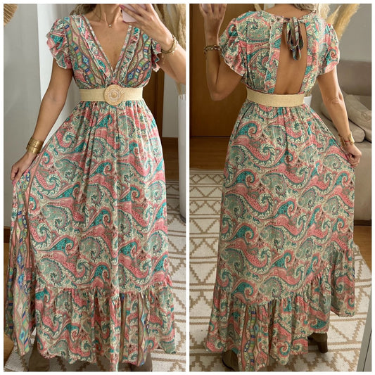 Boho Maxi Dress – 100% Natural Silk - Bohèmea Butik